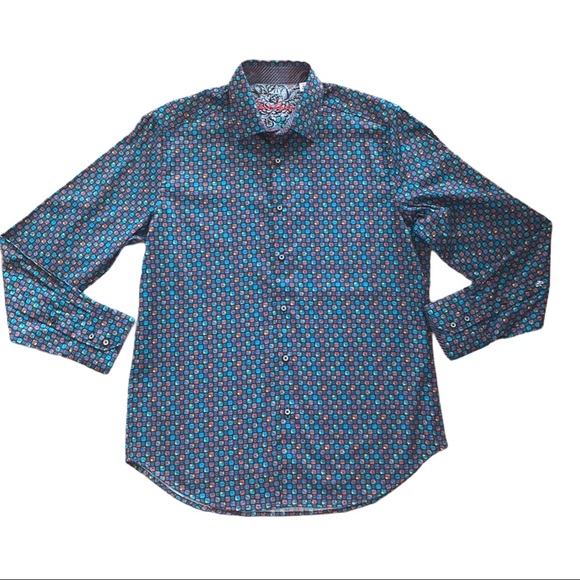 Robert Graham Supernova Black Multicolored Shirt M - Picture 1 of 8